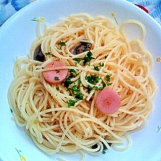＜覚書＞きのこと魚肉ソーセージのスパゲッティ